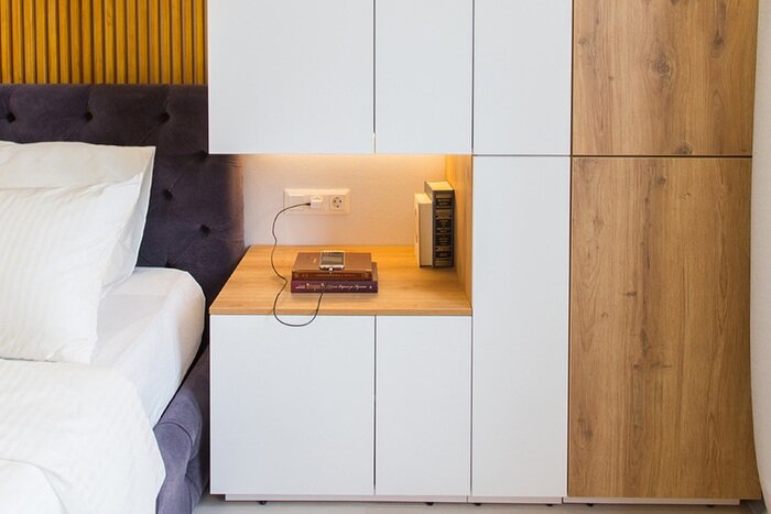 дуб скандинавский мдф, паркетная доска quick-step castello cas 4261, мебель, спальня, спальня идея