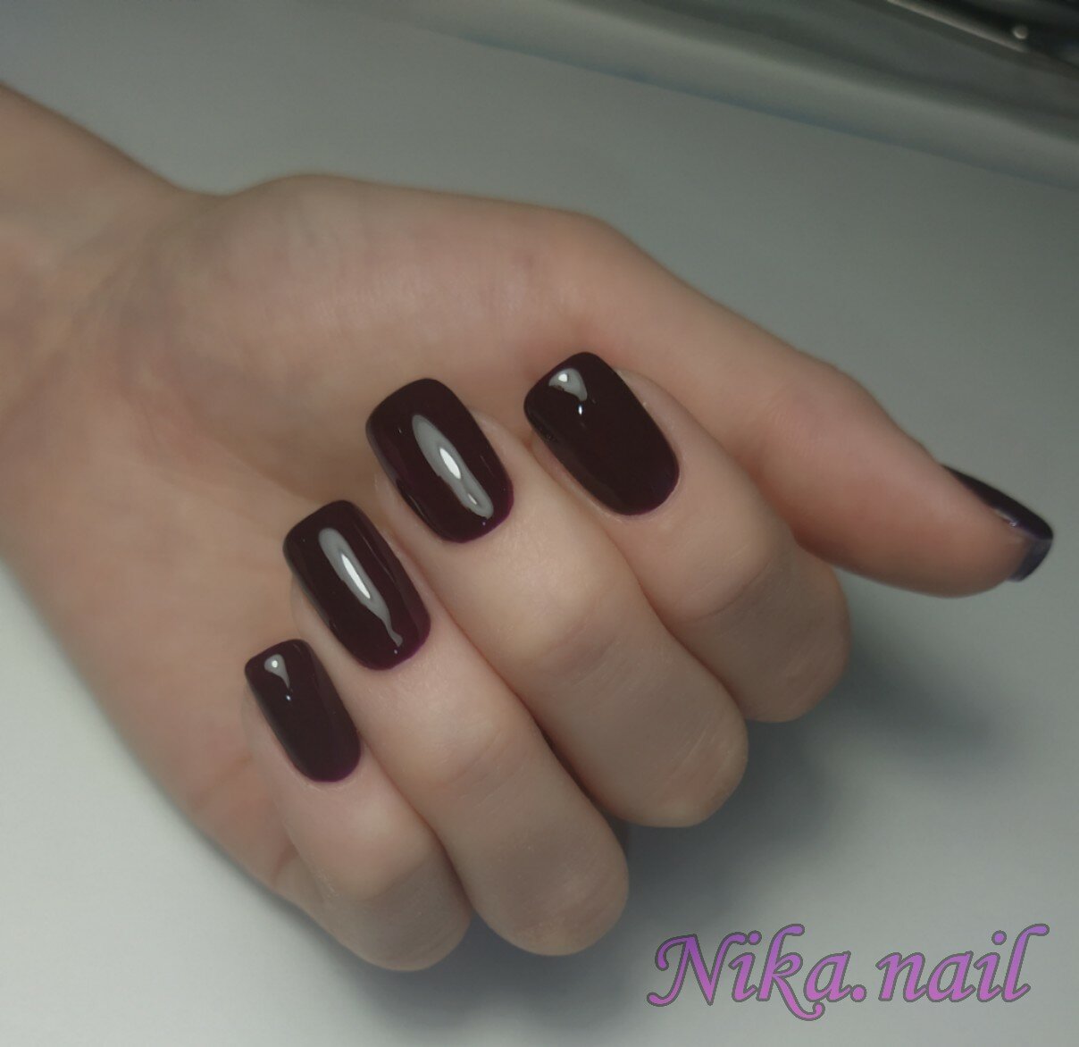 гель лак, ногти, шеллак dark lava, маникюры, лак цвета баклажан педикюр