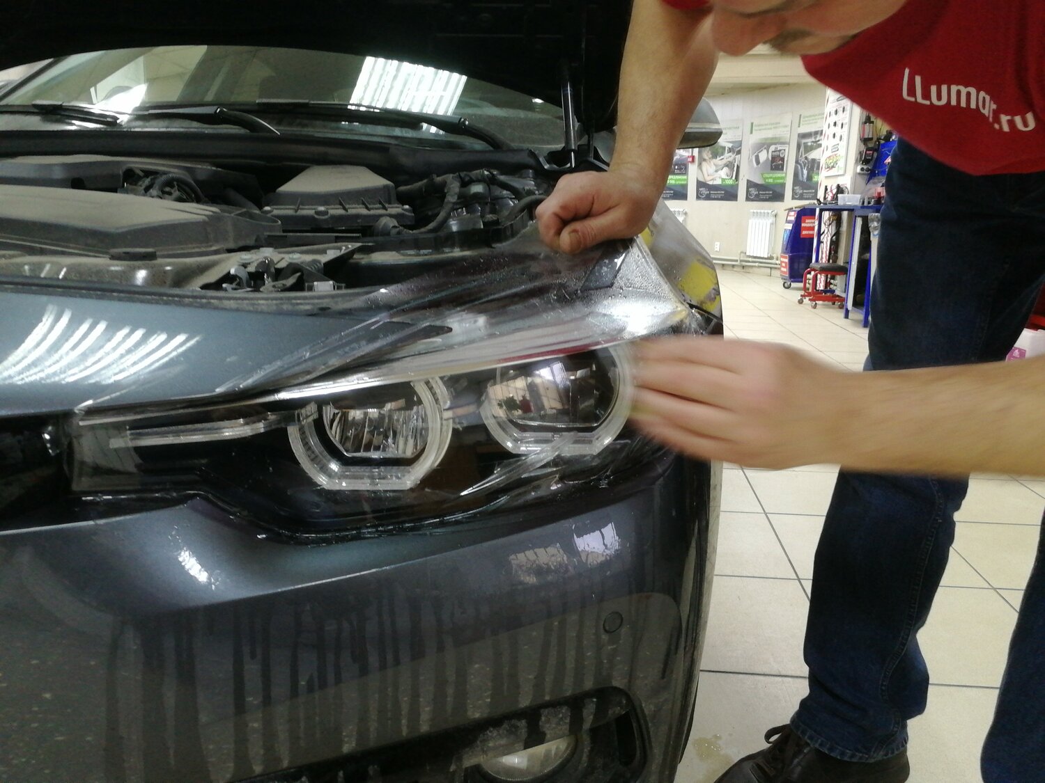 полиуретановая пленка для фар mazda 6, полиуретановая пленка для фар, авто, автомобиль, бронирование фар