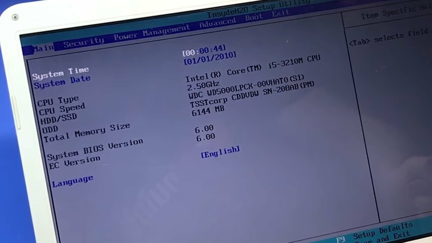 экран с текстом, bios, биос интел загрузка с флешки, bios на ноутбуке dell, биос на ноутбуке сони