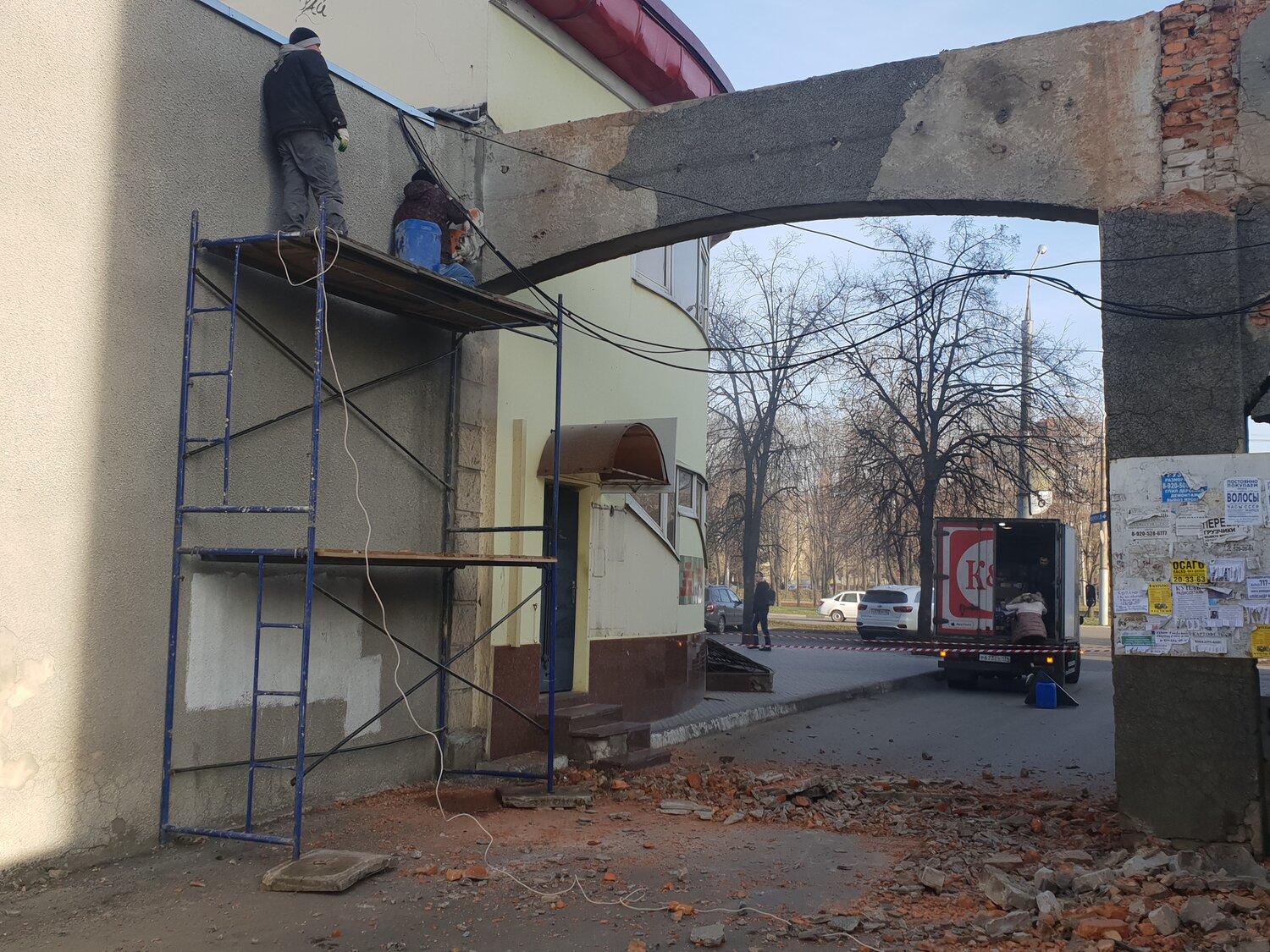здание, улица, строительство, капремонт многоквартирного дома для детей, фасадные работы