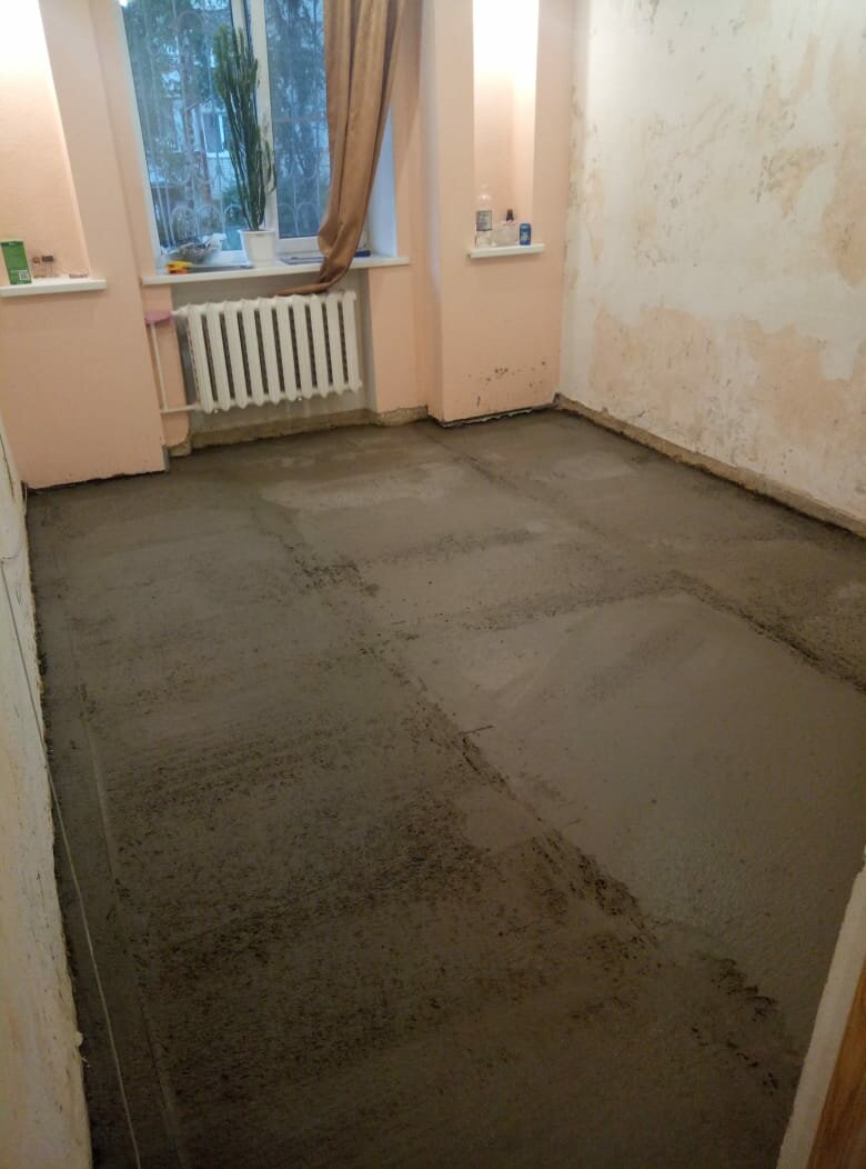 пол, квартира, комната, помещение, стяжка пола