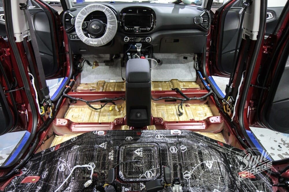 шумка киа соул 3 поколение, kia soul 2010 шумоизоляция л двс, шумоизоляция автомобиля, шумоизоляция profi, звуко-шумоизоляция автомобиля