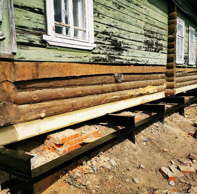 Ремонт фундамента с подъемом домов