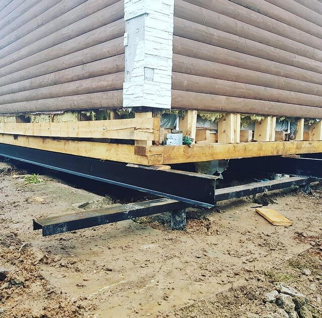 Ремонт фундамента с подъемом домов