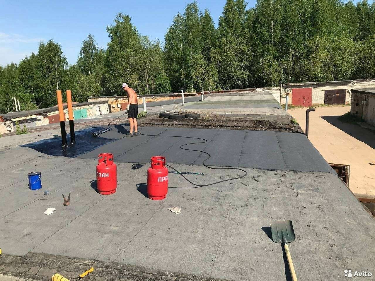 кровля гаража, мягкая кровля гаража, наплавляемая кровля гаража, ремонт кровли гаража, перекрытие кровли гаража