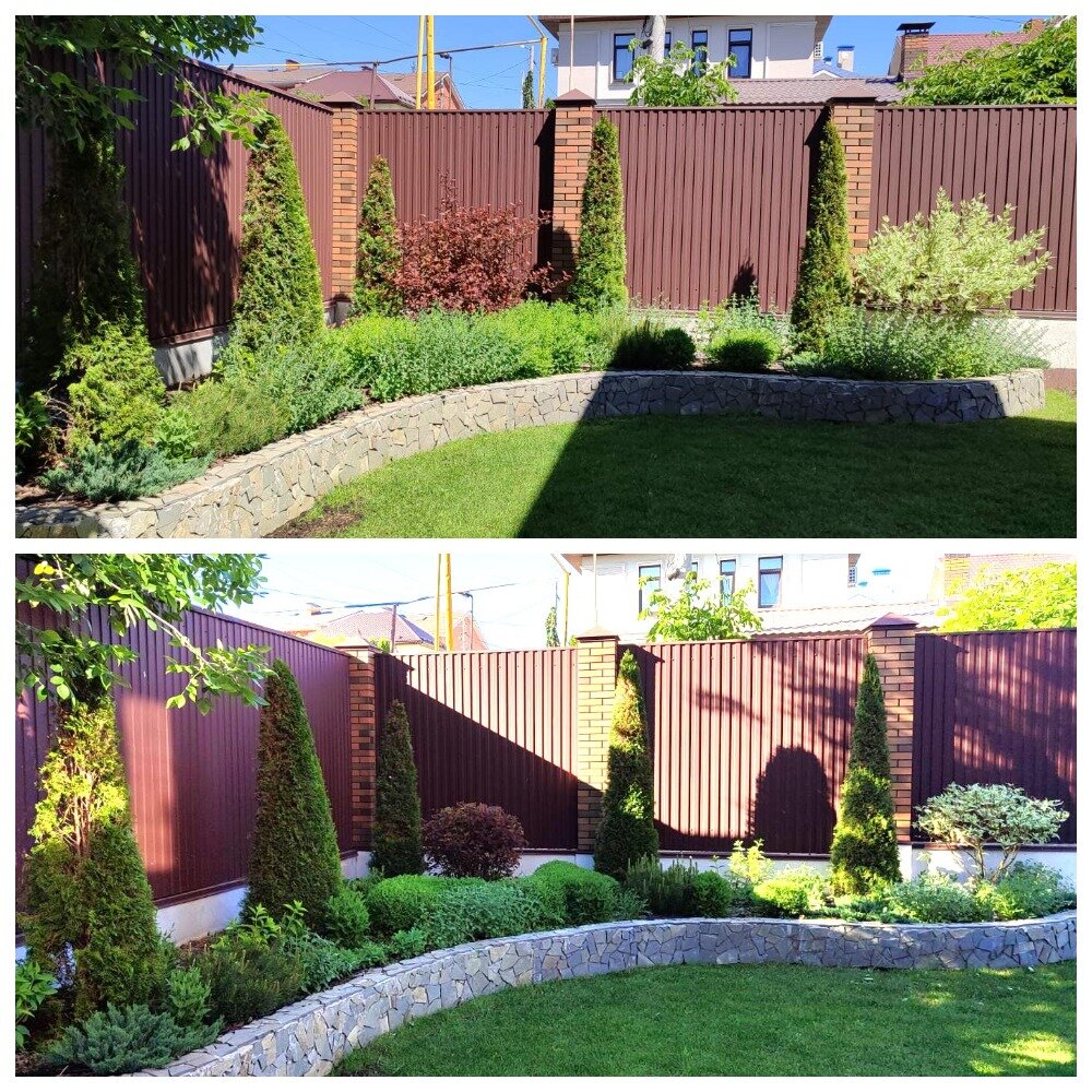 ландшафтный дизайн участка, вдоль забора ландшафтный дизайн, ландшафтный дизайн двора, ландшафтный дизайн озеленение, ландшафт вдоль забора