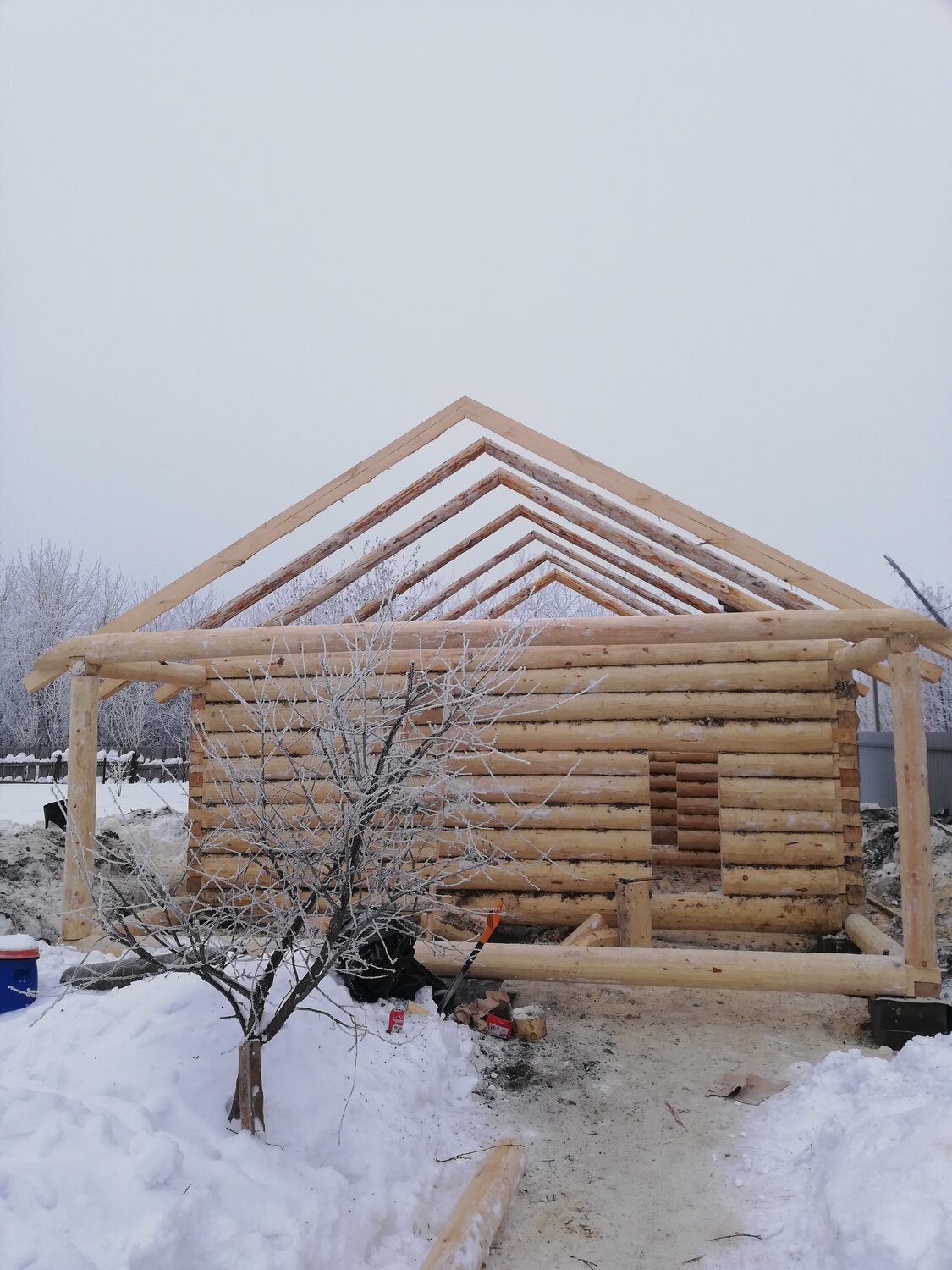сруб, усвят сруб бани, обвязка сруба под крышу, строительство деревянного дома, сруб 6х6