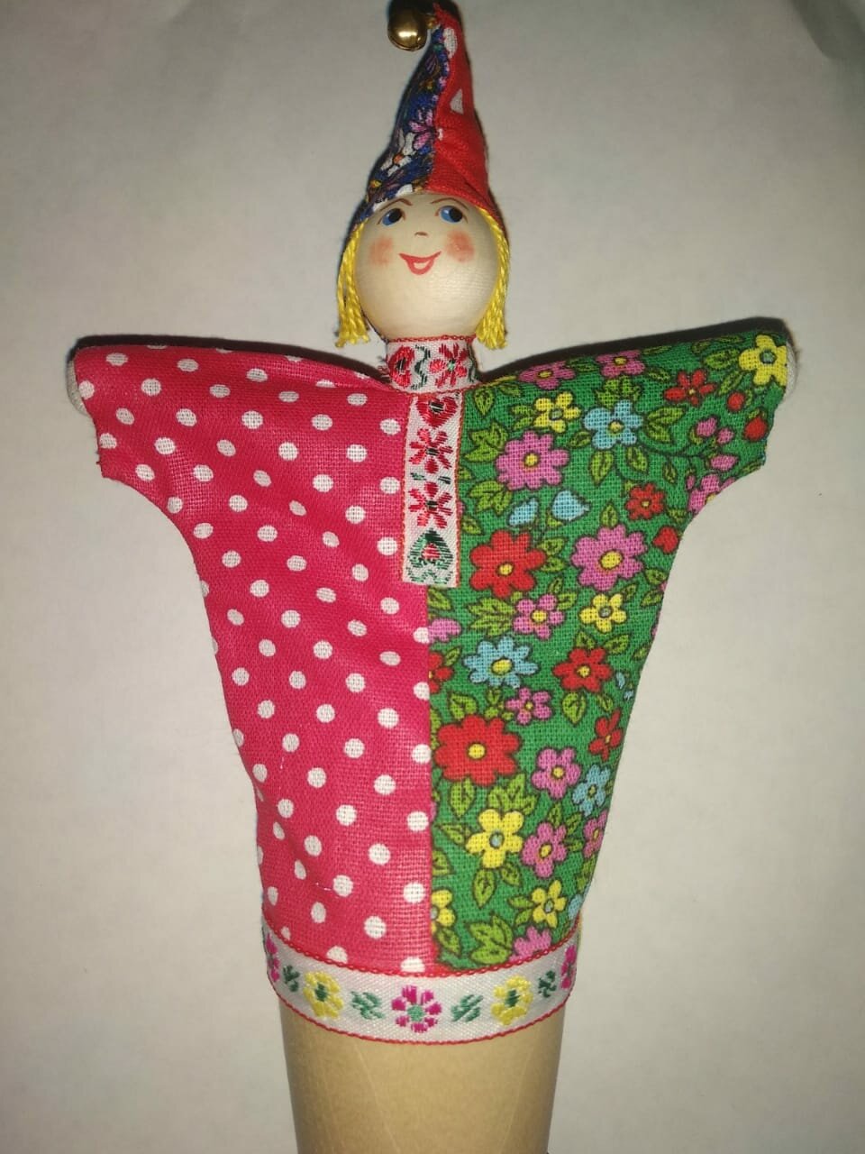 ручная кукла петрушка, кукла петрушка, игрушка петрушка на палочке, кукла петрушка народная тряпичная, кукла петрушка с палкой