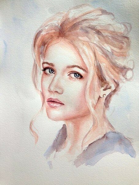 Как рисовать портрет акварелью поэтапно для начинающих