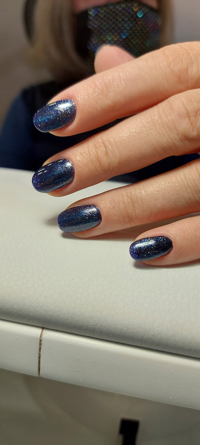 grattol, гель-лак luxury stones, diamond №02, гель лак с мелкими блестками, гель лак, маникюры, синие ногти с блестками
