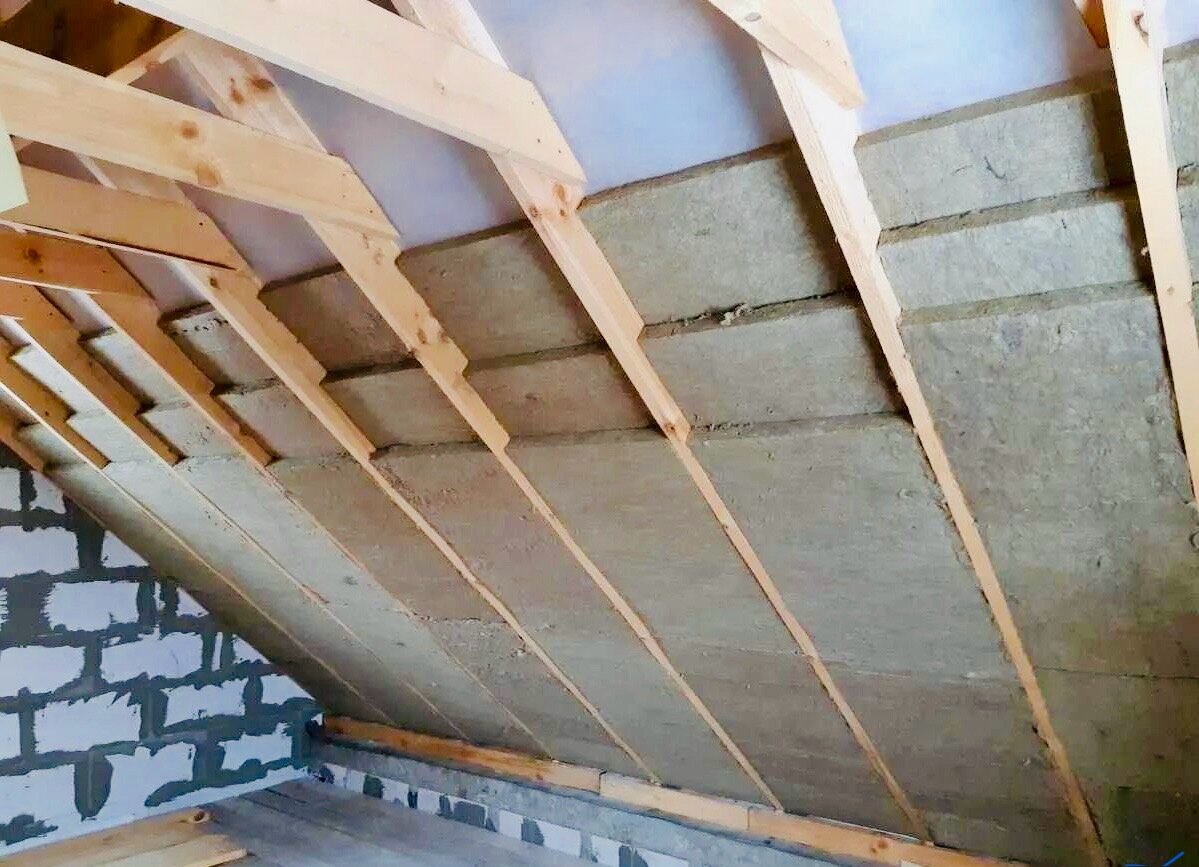 Схема утепления крыши минеральной ватой