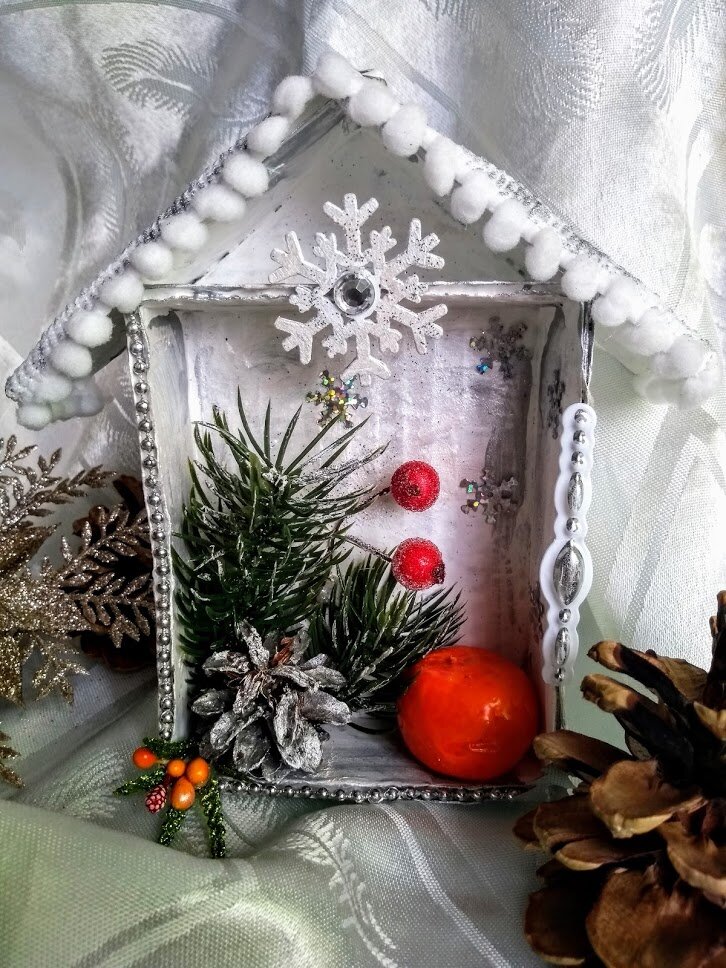 новогодний, новогодний домик, рождественская открытка, поделка новогодние пано, новогодние открытки