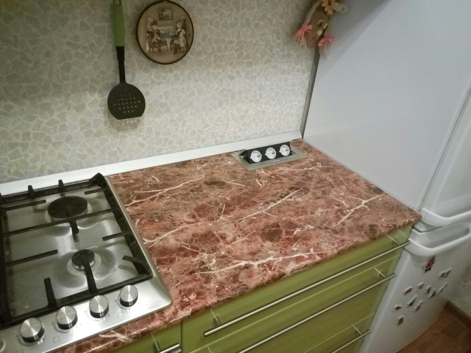 столешница, варочная панель, газовая плита, кухонная плита, кухня