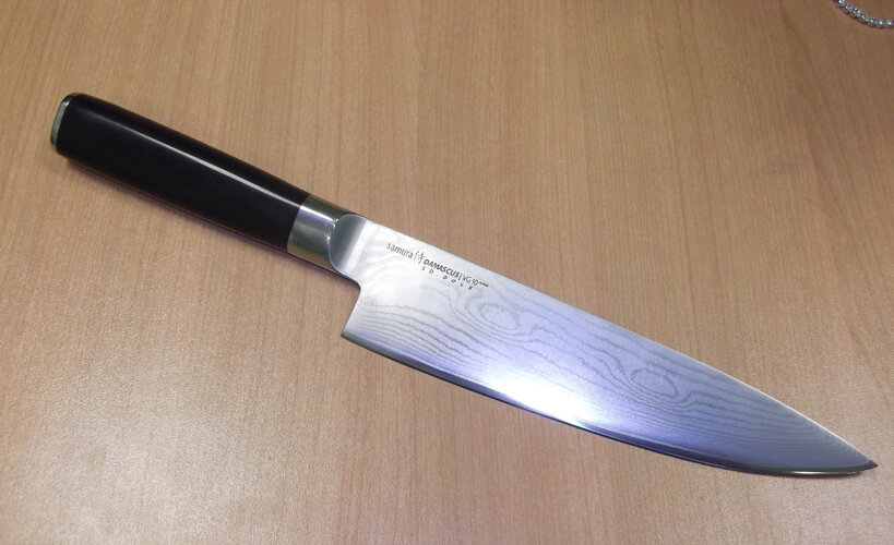 кухонный нож, нож кухонный сантоку, kanetsugu нож сантоку saiun damascus 17 см, японский нож nakiri, вьетнамский кухонный нож