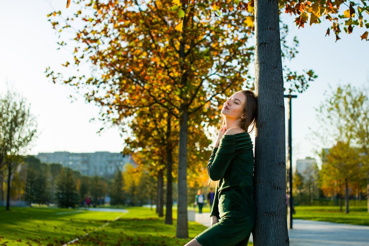 девушка в парке, человек, в парке, осень, девушка