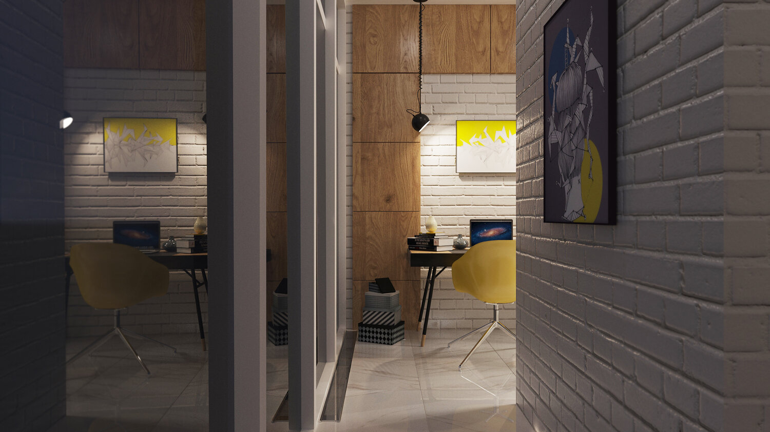 дизайн интерьера, интерьер, лофт, кухня и коридор в стиле лофт, дизайн