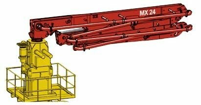 бетонораспределительная стрела putzmeister mxg-50-4, стационарная бетонораспределительная стрела putzmeister мх 32, бетонораздаточная стрела putzmeister mxr 32-4, гидравлическая бетонораспределительная стрела atabey b17, бетонораздаточная стрела putzmeister mxr 24-4