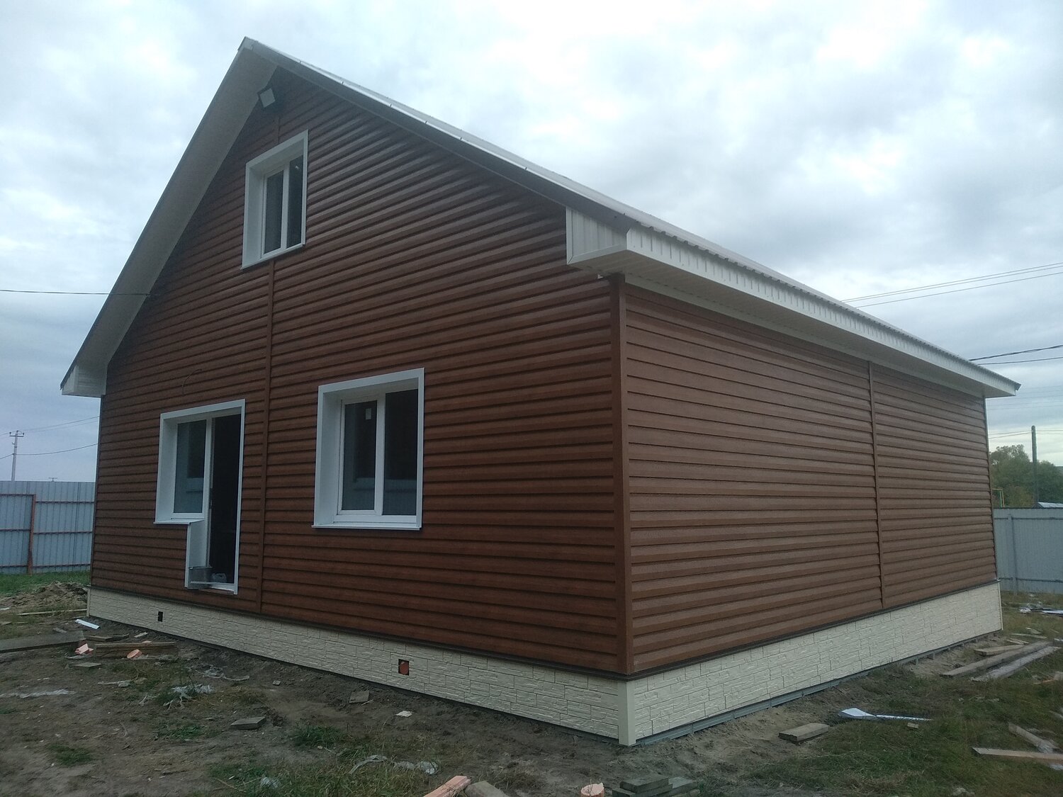 коттедж, дом, новые дома, евробрус сайдинг шоколад 8017, загородный дом