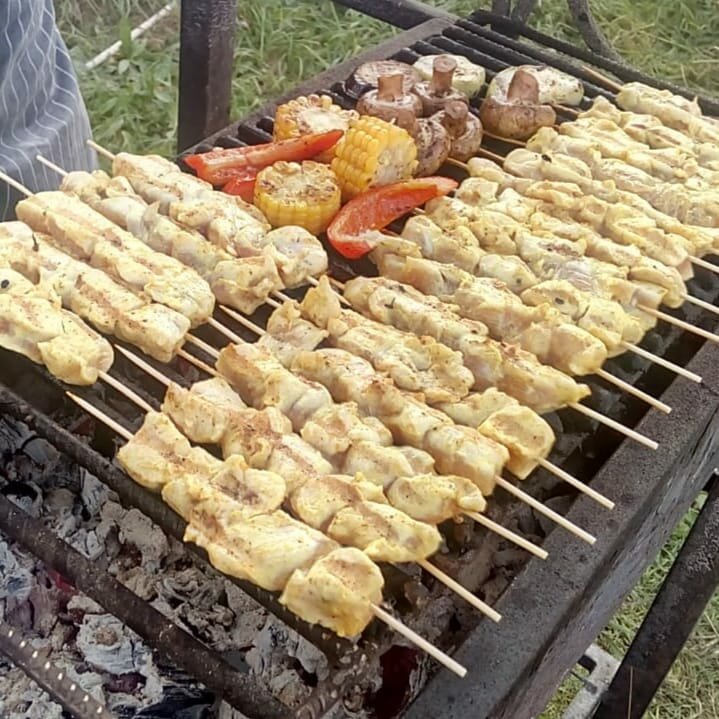 летний шашлычок, шашлык праздник, шашлыки на даче, шашлык, шашлык из курицы на даче