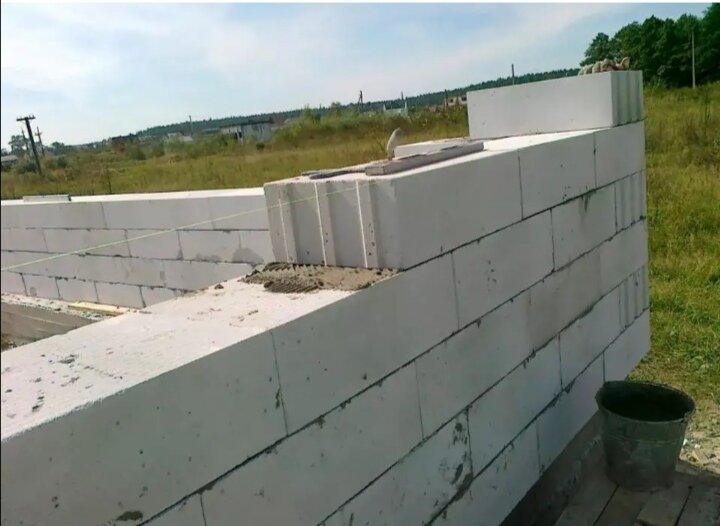 пеноблок, блоки из газобетона, кладка газобетона в 2 блока, газобетон, блоки из пенобетона