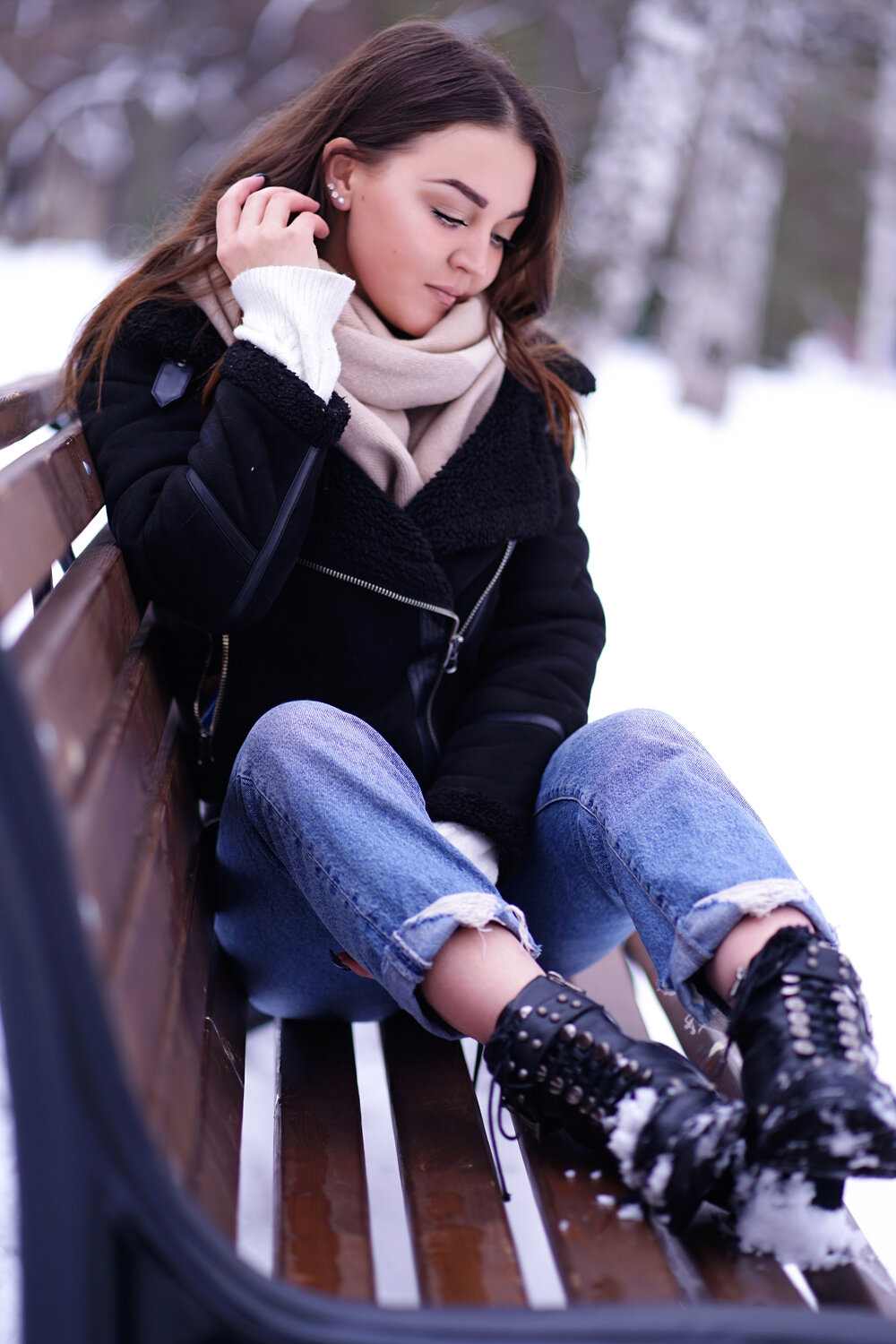фотосессия зимой в городе, девушка, люди, person, winter woman