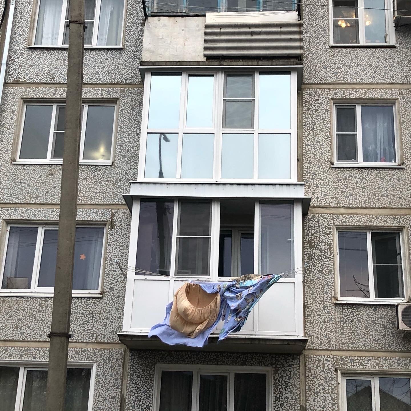 балкон, окна, дом, жилья, здание