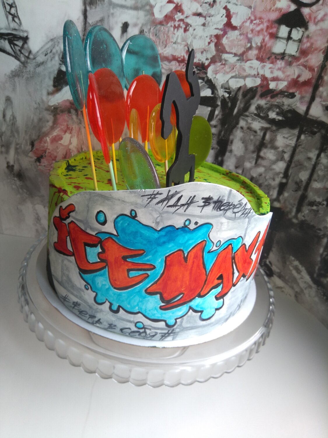 торт, хэштег торты, birthday cake, торт с радужными тюльпанами, cake