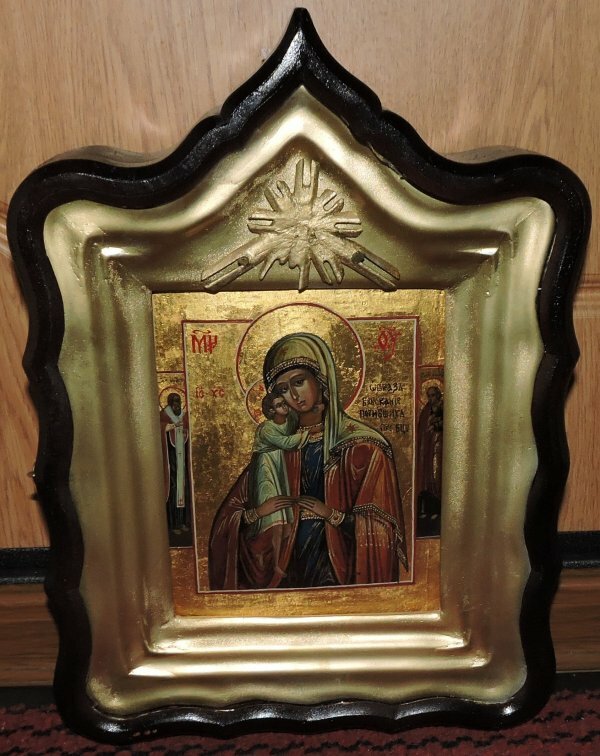 киот, икона господь вседержитель, икона вседержитель в окладе и в киоте, икона вседержитель, божия матерь икона