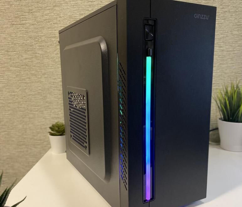 корпус ginzzu d350, компьютер i5, корпус ginzzu d350 rgb, компьютер, системный блок