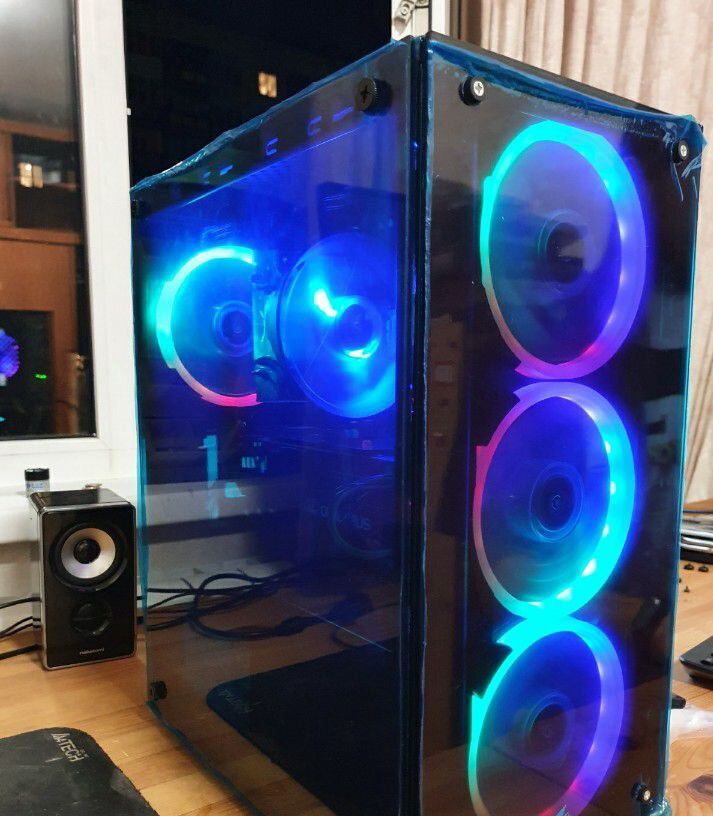 техника, корпус 1stplayer firebase x2, системный блок, 1 stplayer gaming case firebase x2 системный блок, игровые пк с ргб подсветкой