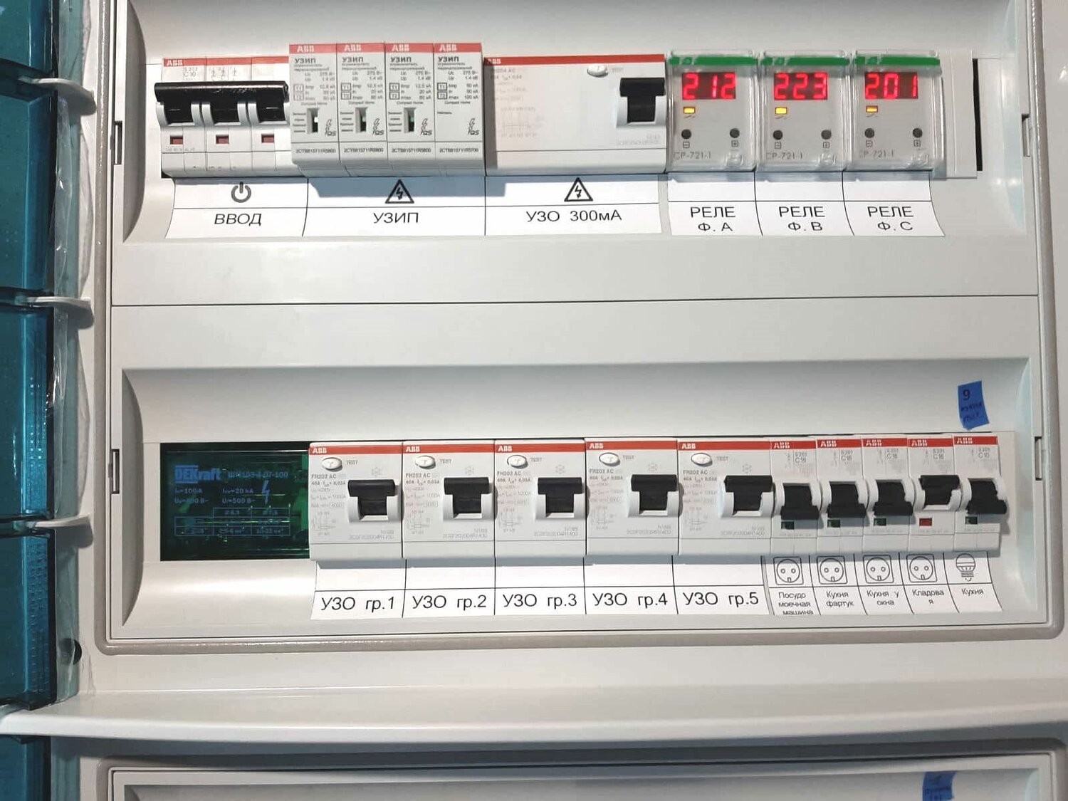 маркировка автоматов в электрощите, маркировка abb в распределительный щит, правильная маркировка автоматов в щите, маркировка электрощита, электрощит на дифавтоматах
