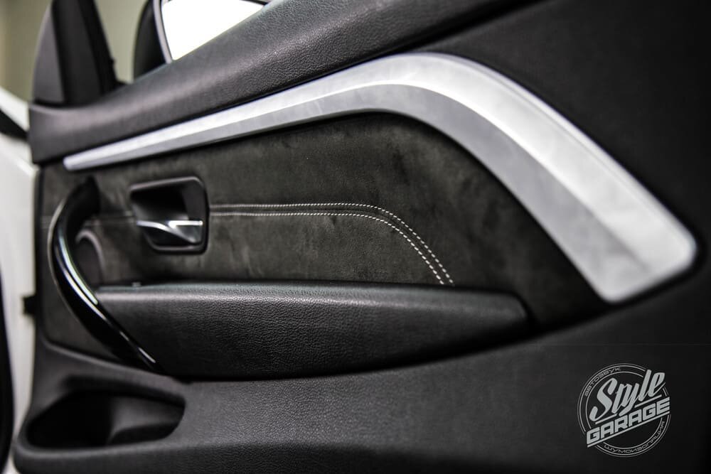 автомобиль, авто, перетяжка вставок салона бмв ф10, вставка, е90 накладки алькантара