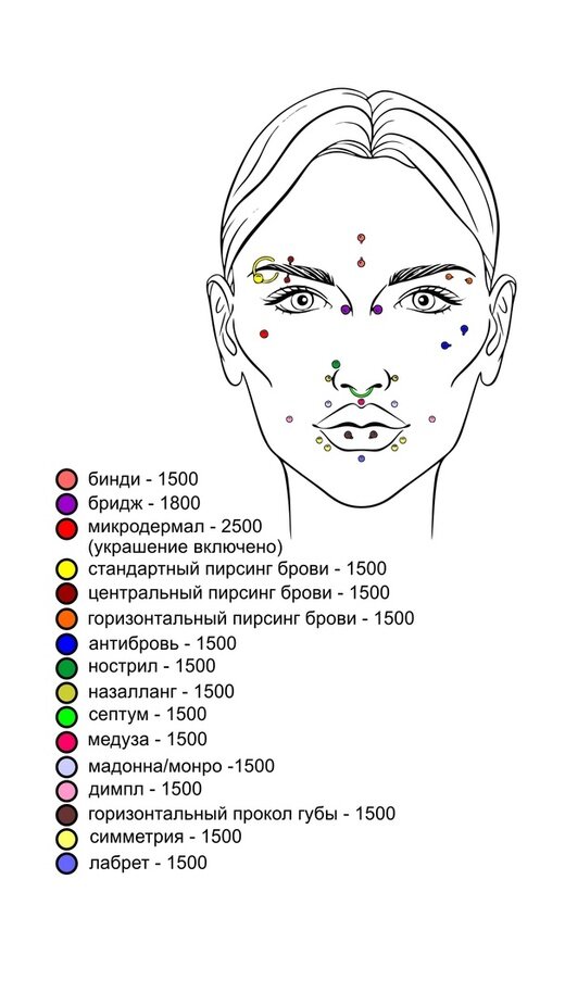 Схема прокола языка фото