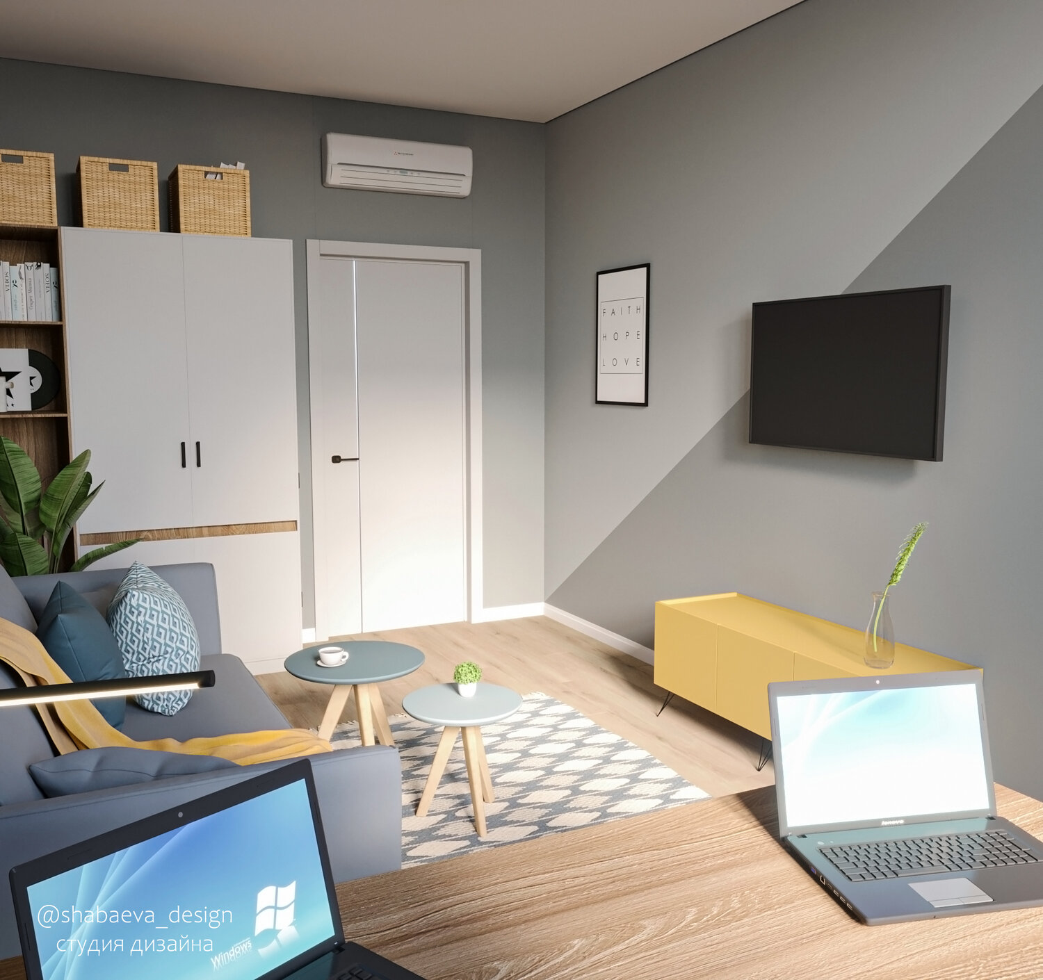 стиль маленького офиса, 3д проект кабинета, интерьер, дизайн интерьера, ds 3d интерьер 5.0