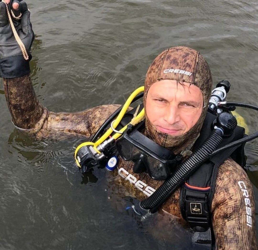водолаз спасатель, подводная охота, человек, подводный охотник блэк, дайвер