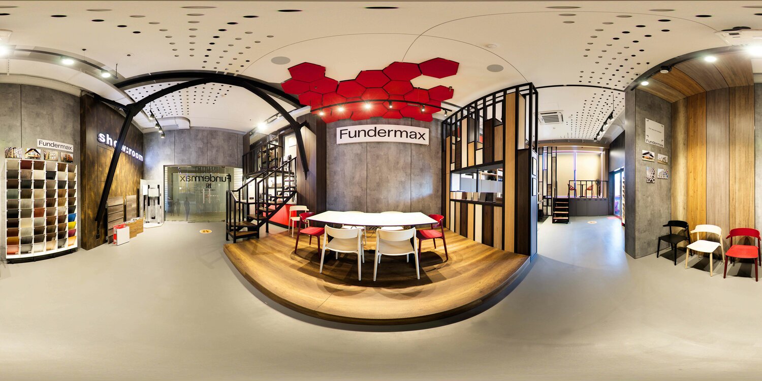 showroom fundermax, интерьер дизайн, интерьер, интерьер офиса, панорама 360 интерьер