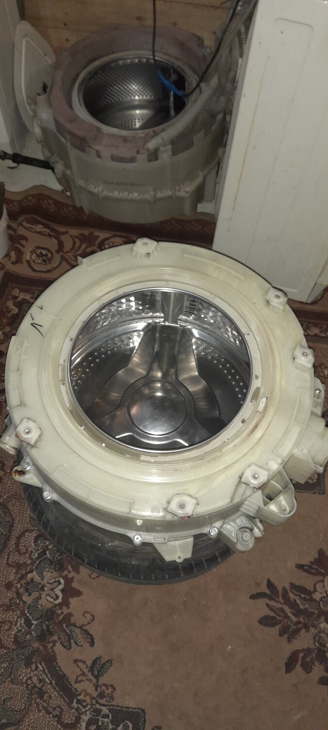 бак стиральной машины, бак стиральной машины light 024955, бак стиральной машины wfli2440eu/18fd8706 701078, бак стиральной машины со шкивом, без тэна indesit c00282747, бак стиральной машины индезит