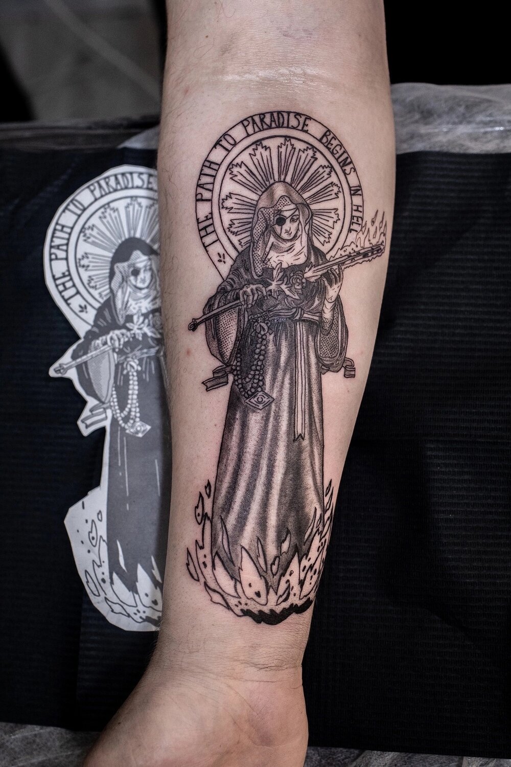 тату, татуировки, дева мария тату, oscar akermo tattoo стиль, религиозные тату