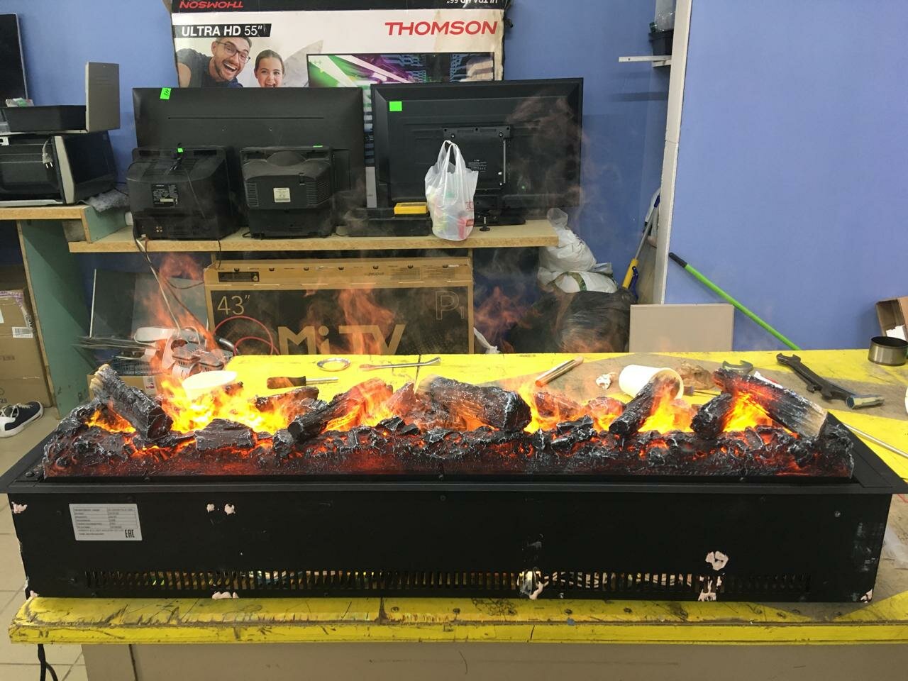 электрический очаг realflame, камин паровой с эффектом огня, электроочаг glenrich 3d, паровой электрокамин, электрический очаг