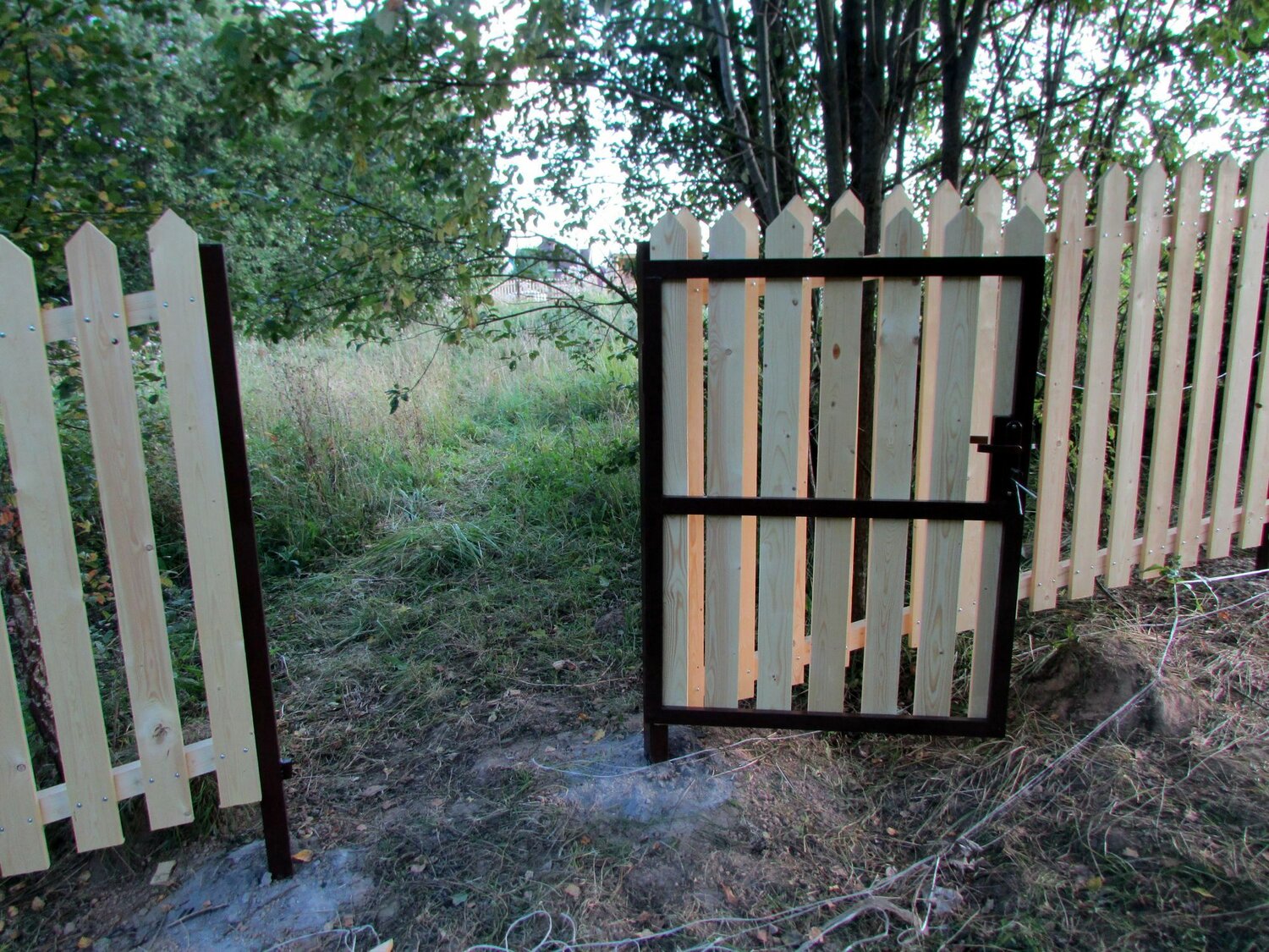 заборы в деревне из дерев штакетника, забор евроштакетник калитка, штакетник в саду, модная калитка из штакетника из дерева, деревянная калитка