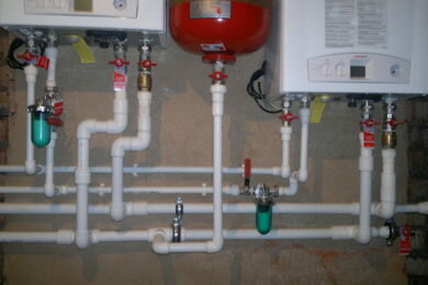 обвязка газового котла на 32 полипропиленовую трубу, водоснабжение, коллектор для водоснабжения из полипропилена разводка, сантехника электрокотел, котел