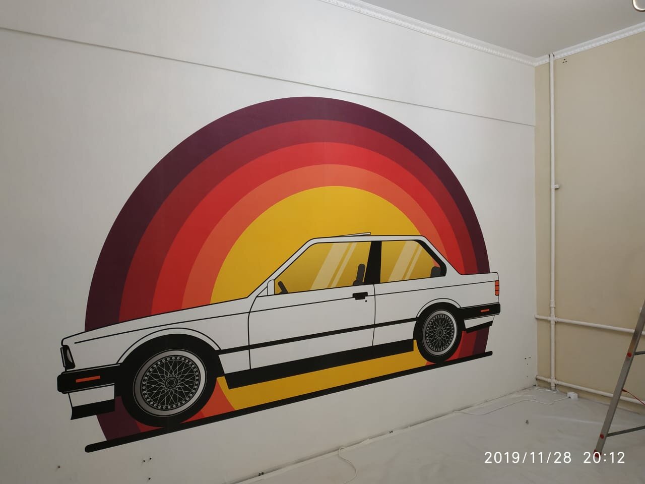 автомобиль, наклейки на стиле golf 2 на стёкла ретро, авто, рисунок машины бмв е30, bmw e34