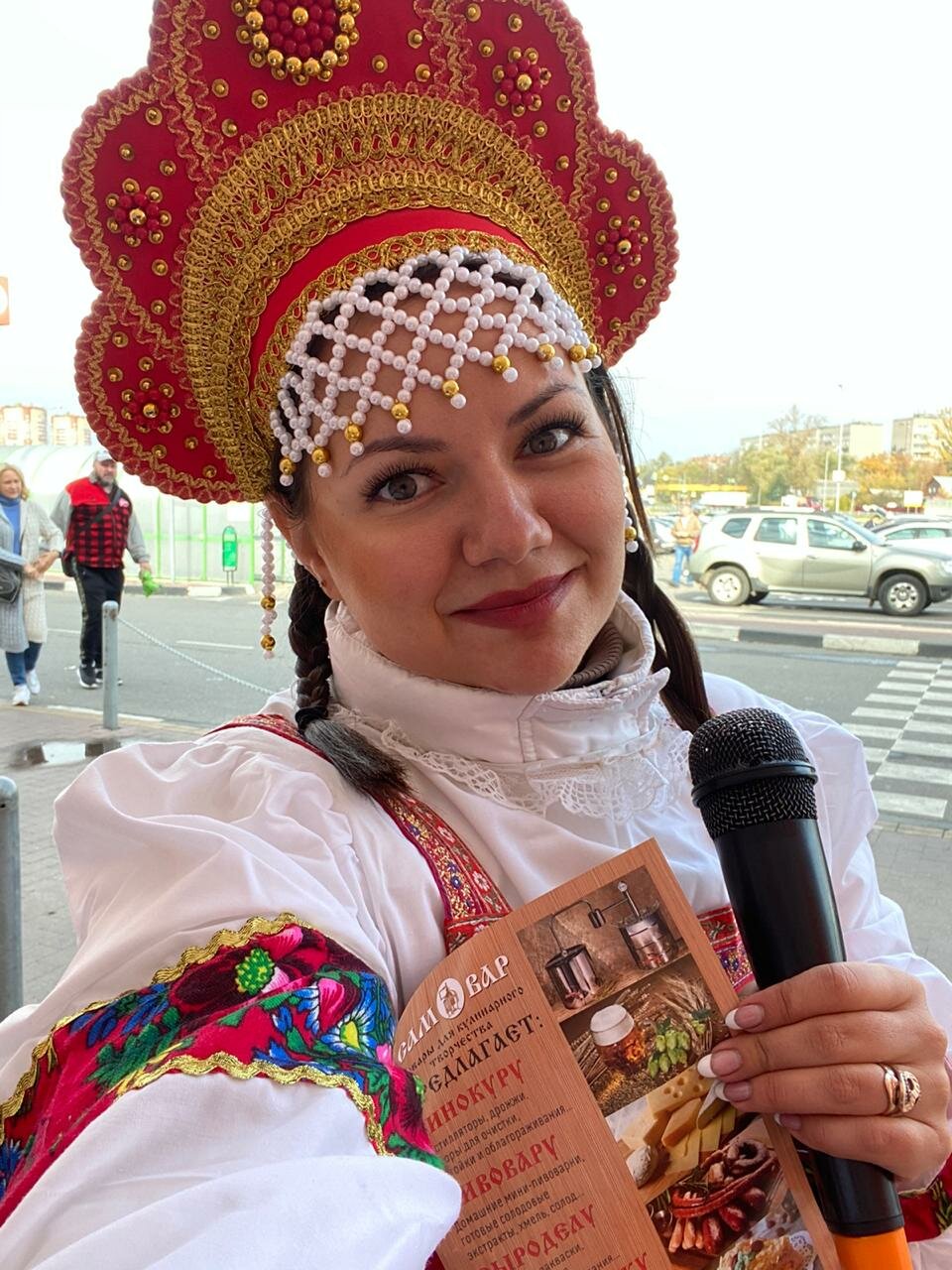 китайский кокошник, кокошник красный, кокошник, русская девушка, девушка