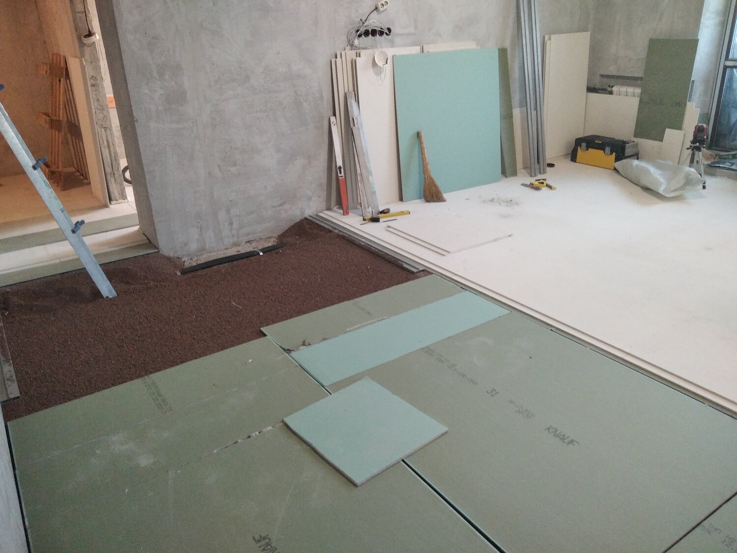 кнауф суперпол шумоизоляция, пол, гвл кнауф суперпол, гвл кнауф пол на лаги, кнауф пол с пеноплексом