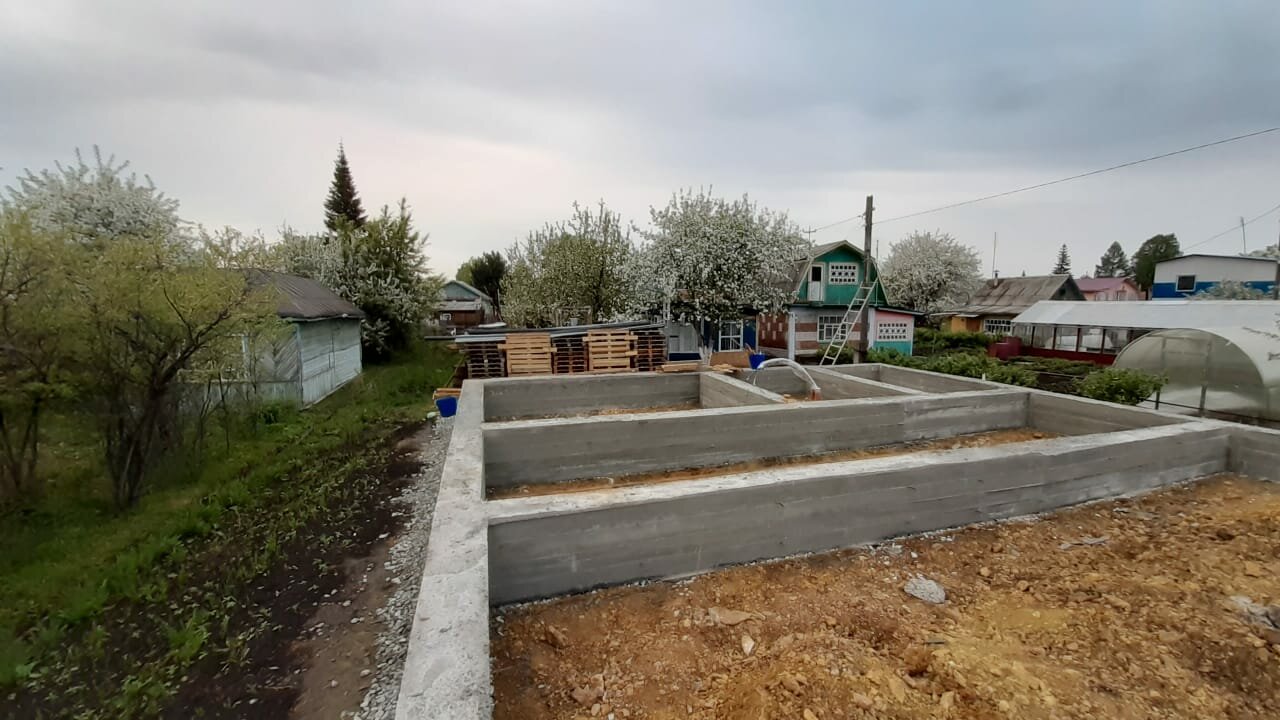 фундаменты, участок, ростверк, земельный участок, каркасный дом на монолитной плите