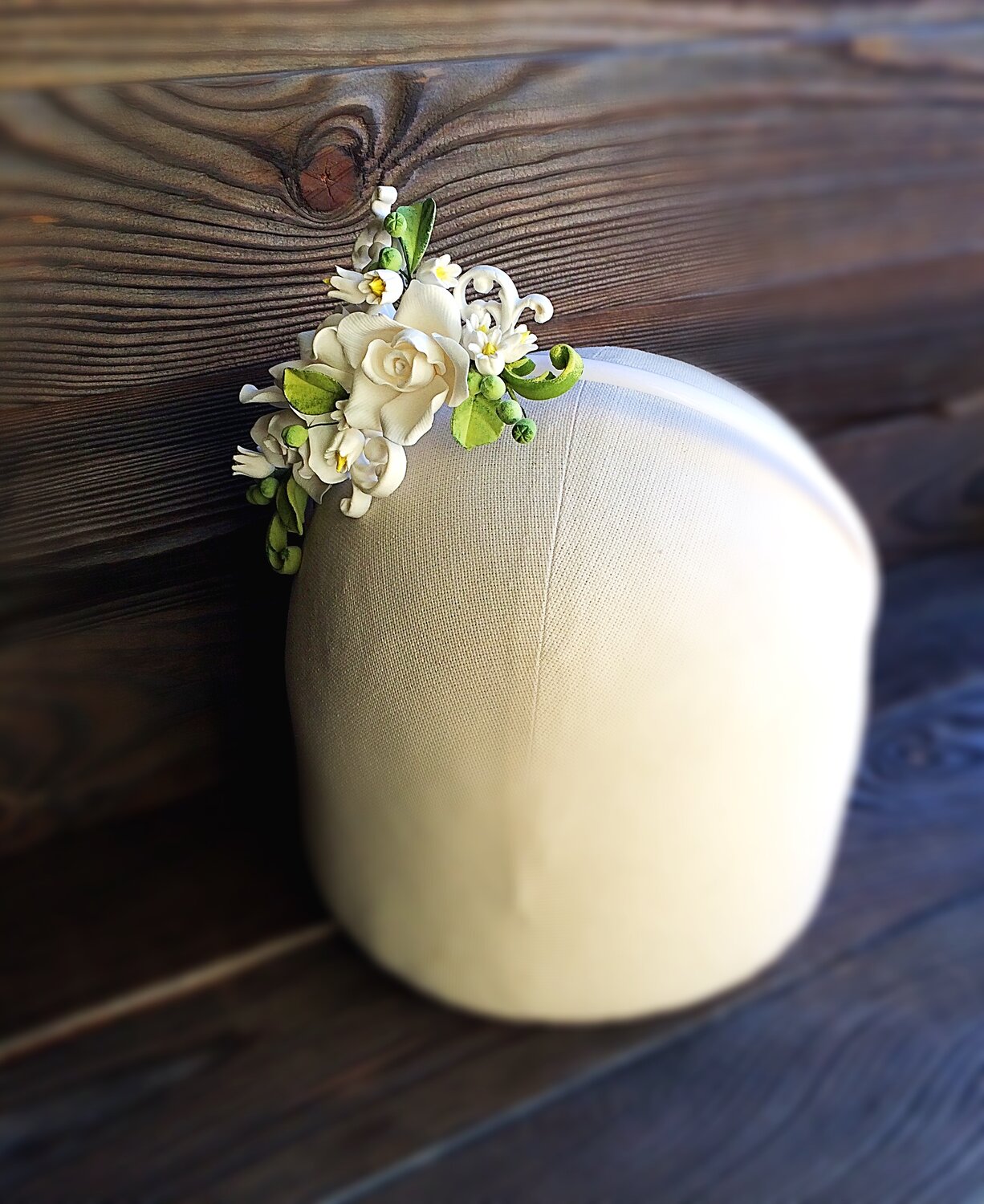 флористика, цветочное, свадебный венок, кружевная шляпка с ландышами, украшение