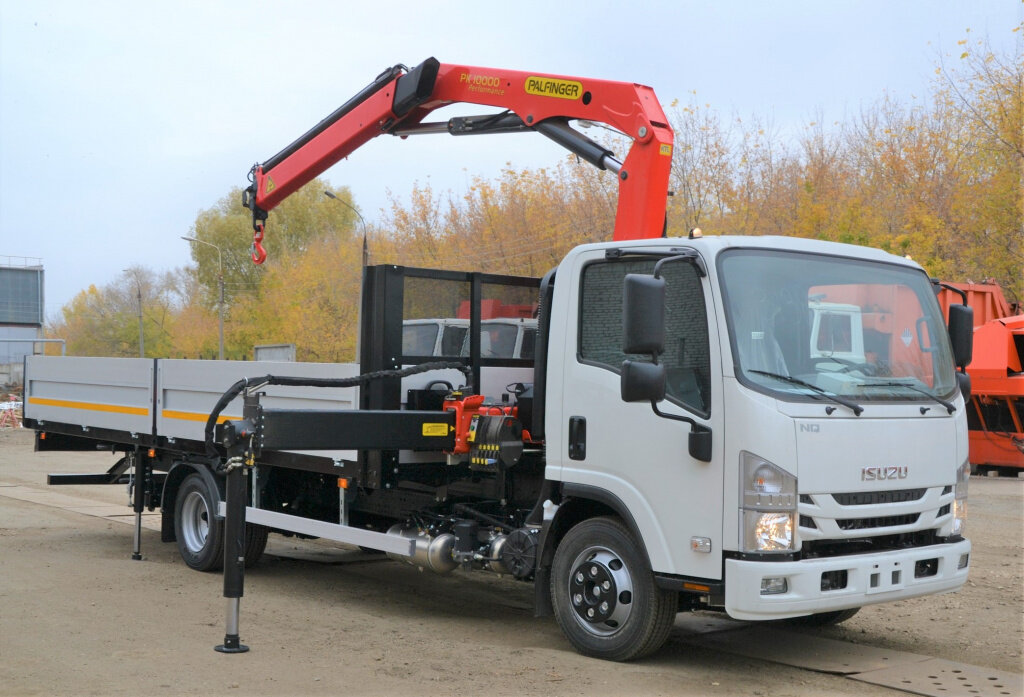 манипулятор isuzu, isuzu npr75lm с кму palfinger pk8500, isuzu npr75lk кму, isuzu npr75 с кму, isuzu nqr90 с кму fassi
