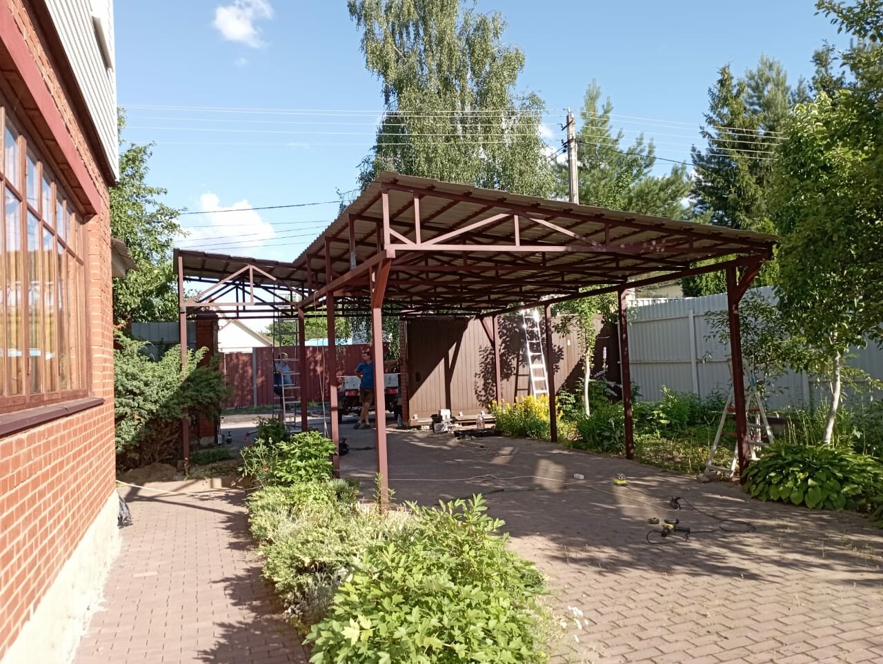 навес, навес к дому, навес для авто, кованые навесы, навес терраса