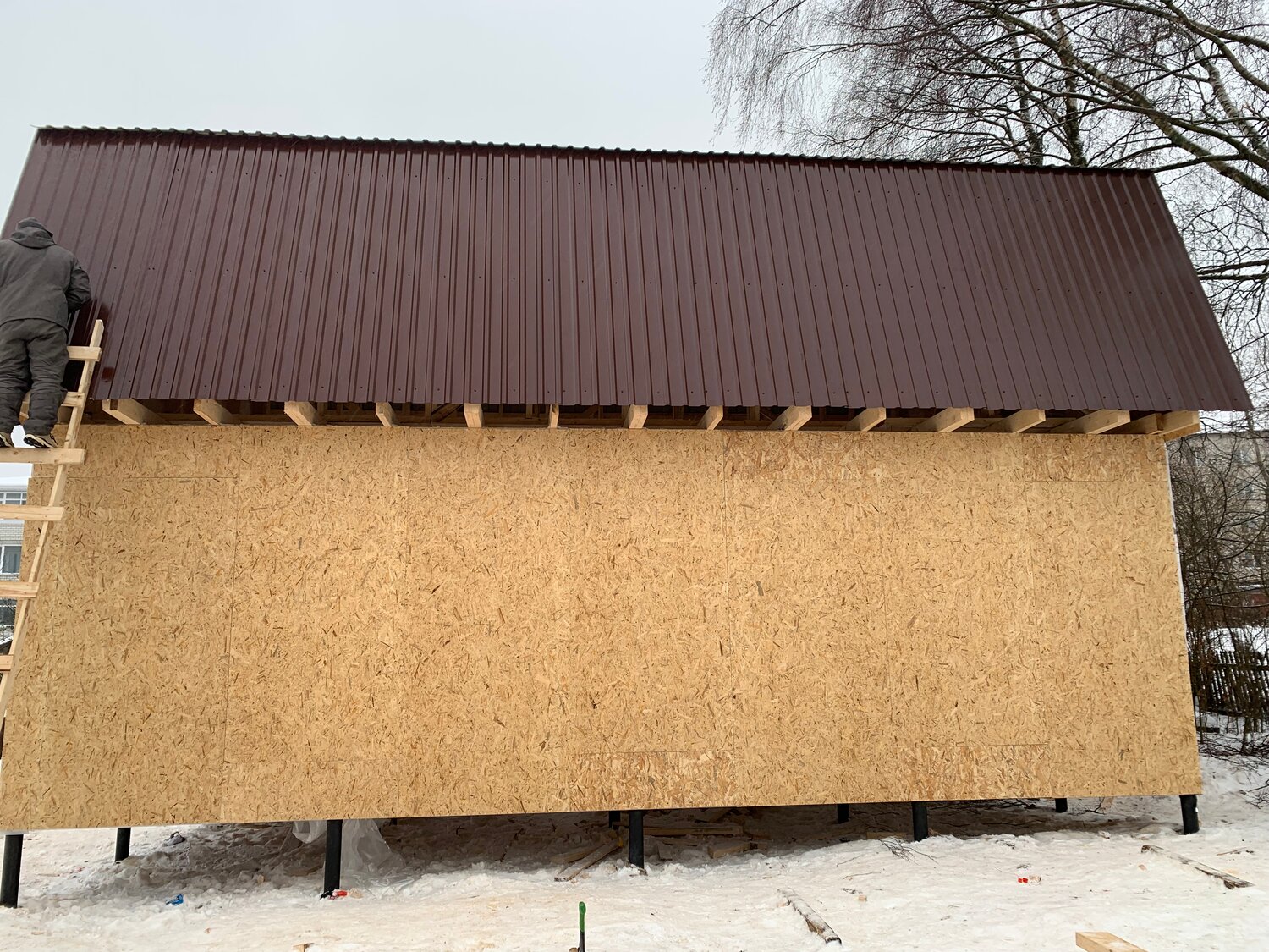 дачный дом обшитый осп, гараж из осб, хозблок 2х2 с осб, дом из сип панелей, дачный домик обшитый осп 3